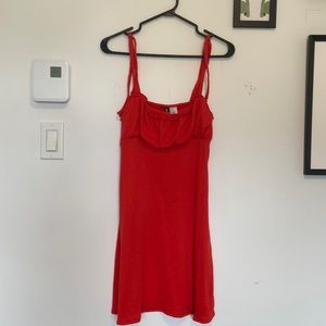 Red mini dress